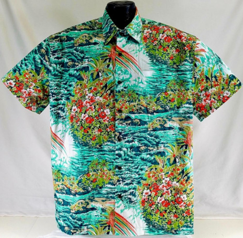 Teal Vintage Hawaiian Shirt